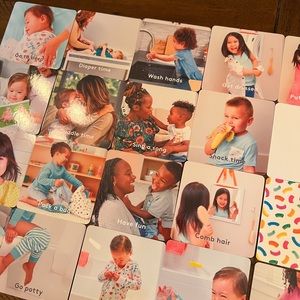 Lovevery cards to review activities of the day.